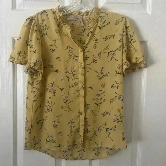 Philosophy Women’s Yellow Floral Blouse - Picture 1 of 3